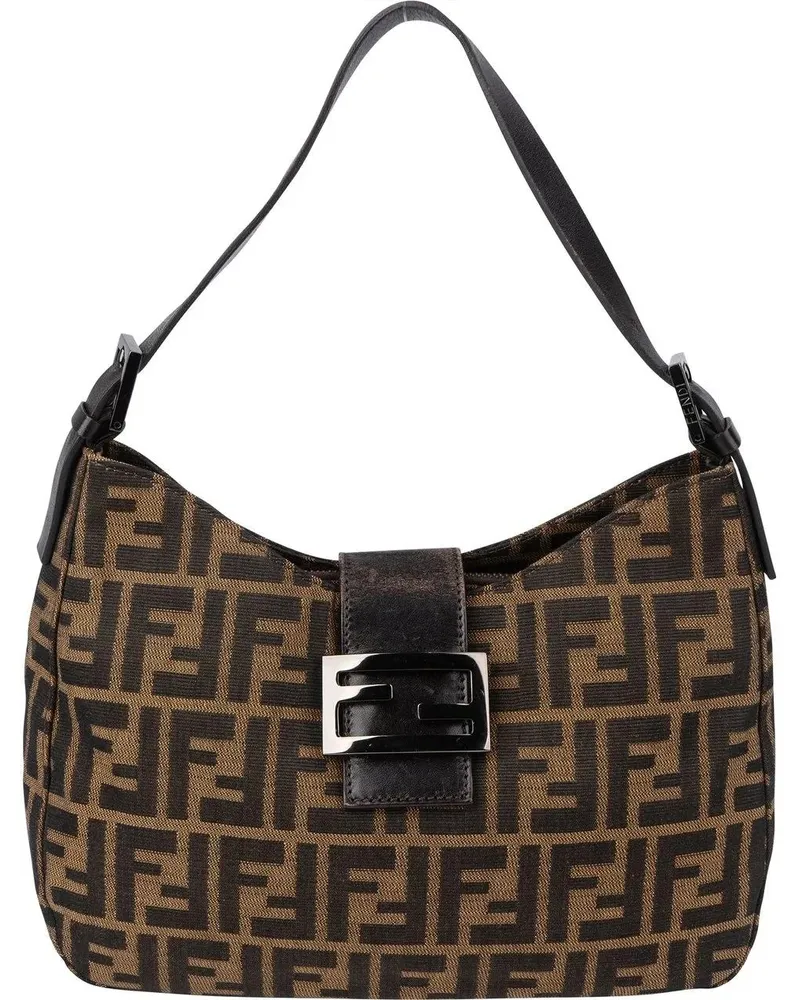 Fendi Crossbody Bags  FF Monogram Baguette Buckle Handbag braun Braun