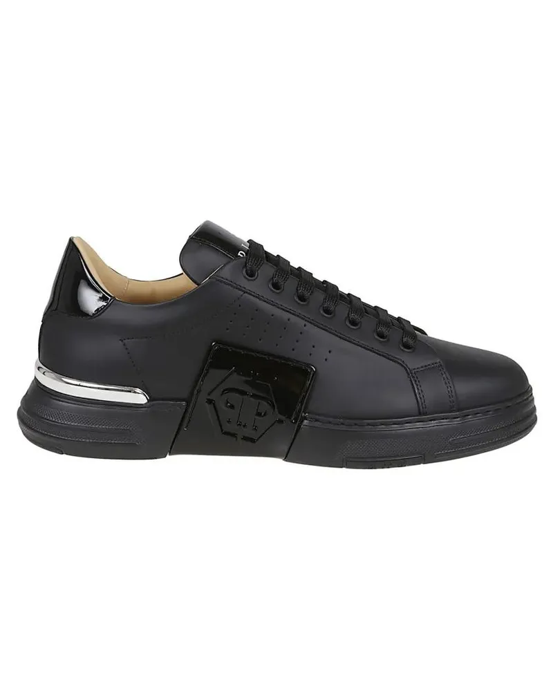 Philipp Plein Low-Top Sneaker Lo-Top Calfskin Sneakers With Perforated Detailing schwarz Schwarz