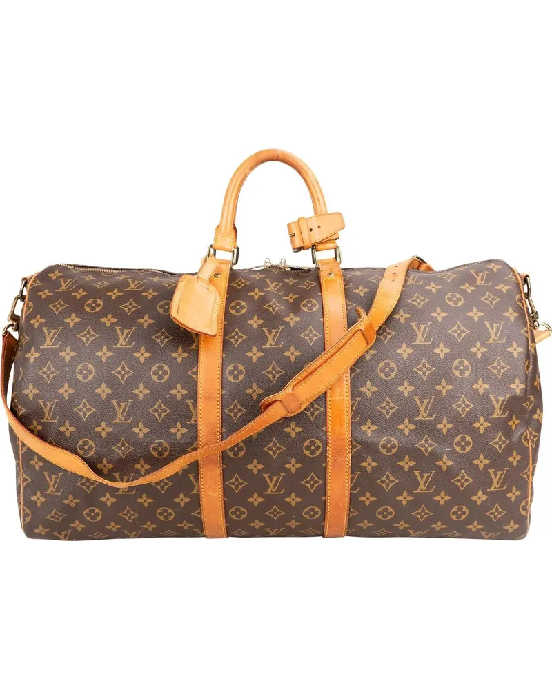 Louis Vuitton Crossbody Bags  Canvas Monogram Keepall 55 Bandoulie braun Braun