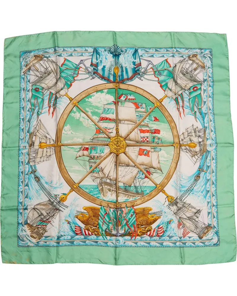 Hermès Tücher & Schals Hermes Classic Vive Le Vent Silk Carre 90 Scarf Tu grün Grün