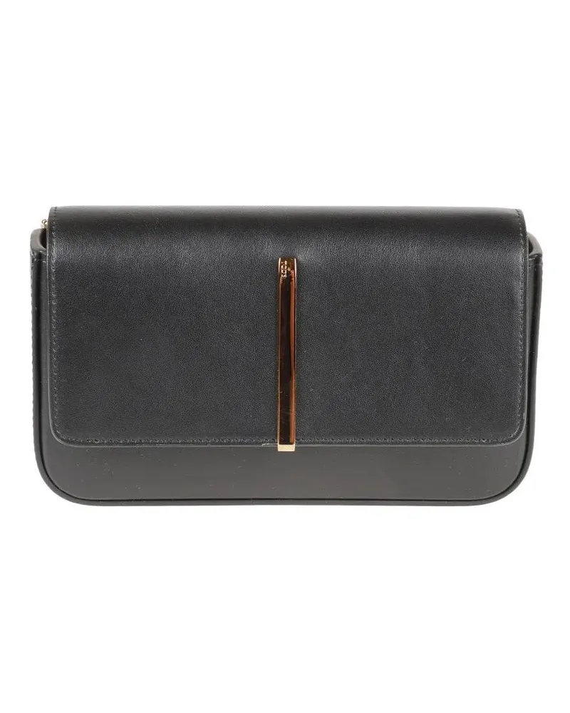 TOD'S Hobo Bags Rectangular Black Bag With Gold-Tone Accents schwarz Schwarz