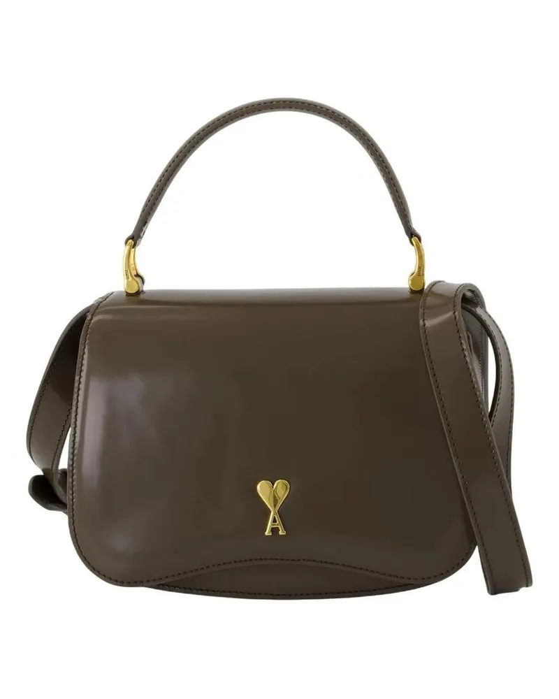 AMI Paris Hobo Bags Paris Paris Handbag - Leather - Khaki grün Grün