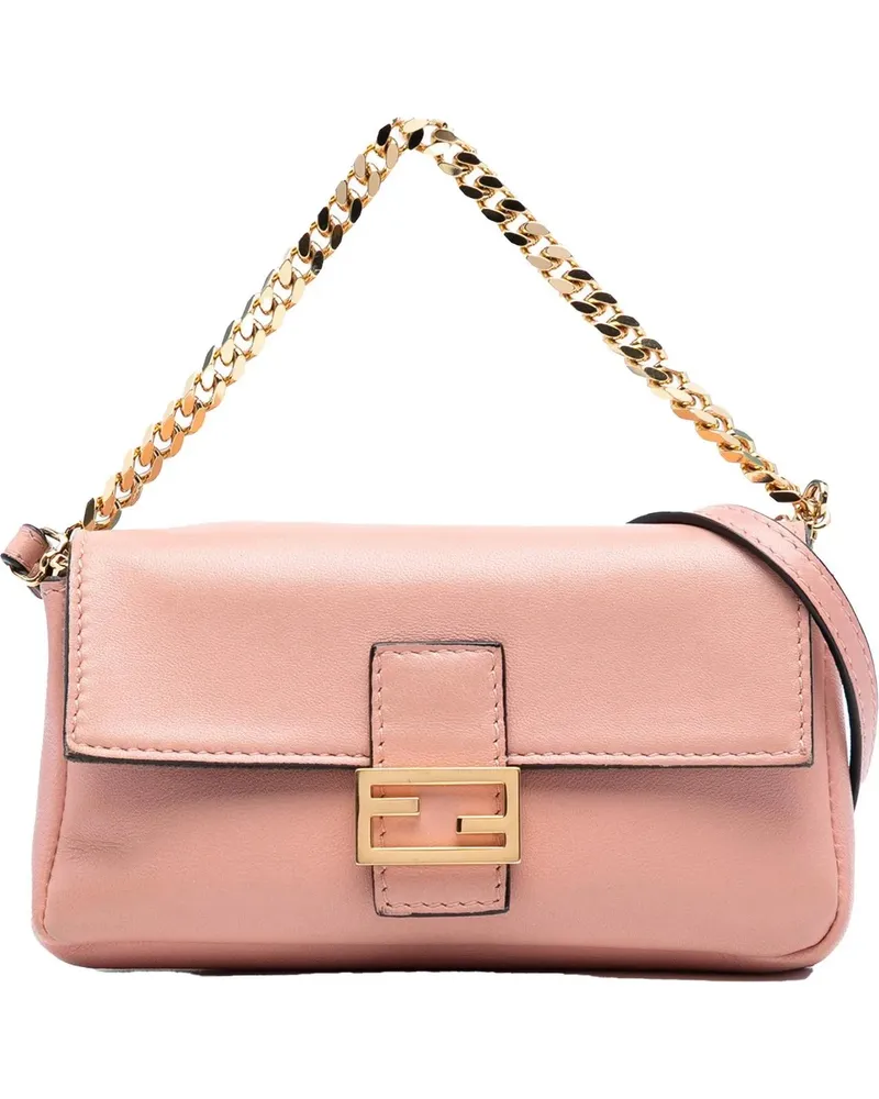 Fendi Hobo Bags Micro Nappa Baguette Satchel rosa Gold