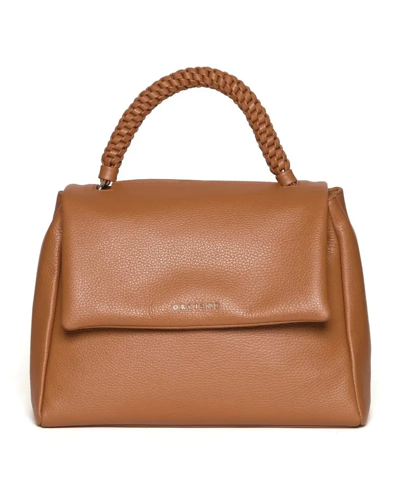 Orciani Hobo Bags Brown Braided Leather Cigar Bag braun Braun