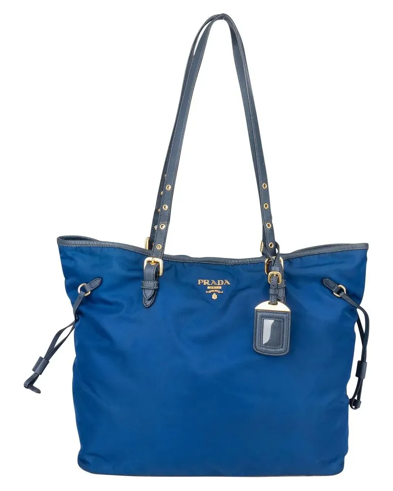 Prada Crossbody Bags  Blue Nylon Saffiano Leather Shopper Handbag blau Blau
