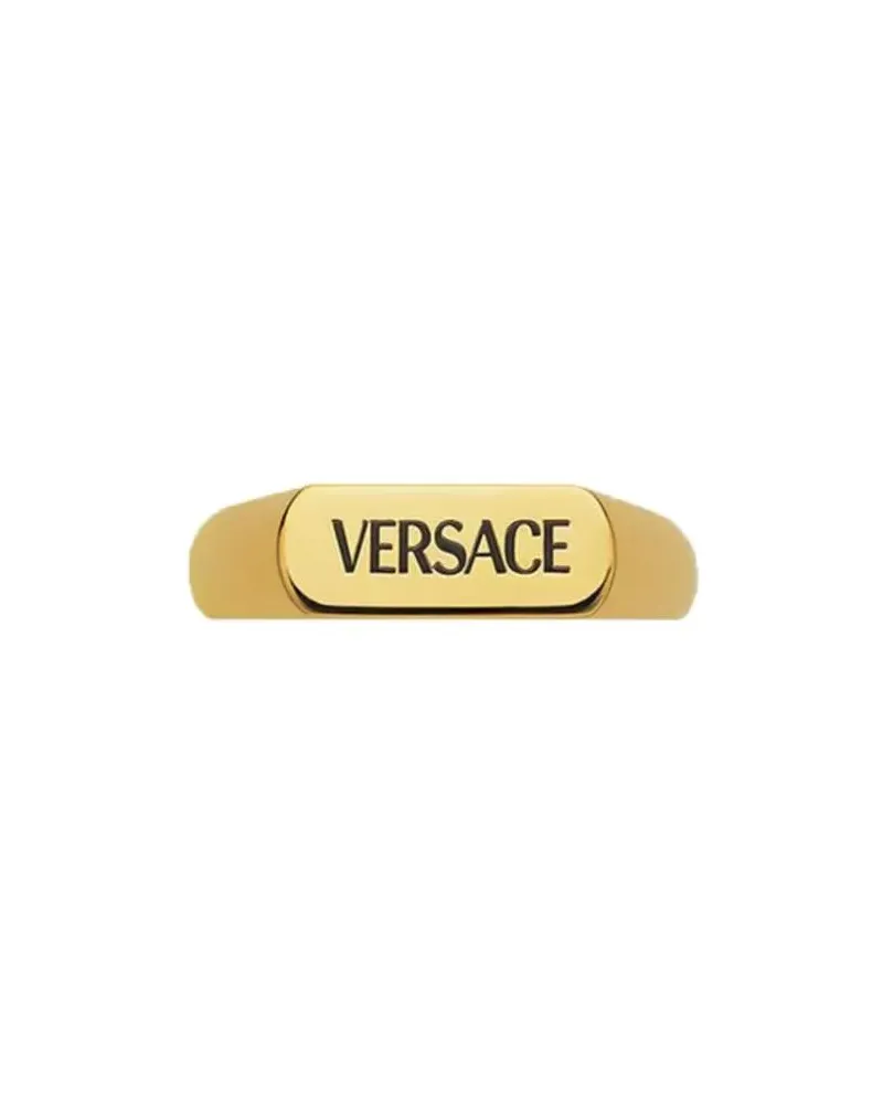 Versace Ring Logo Engraved Metal Ring gold Gold