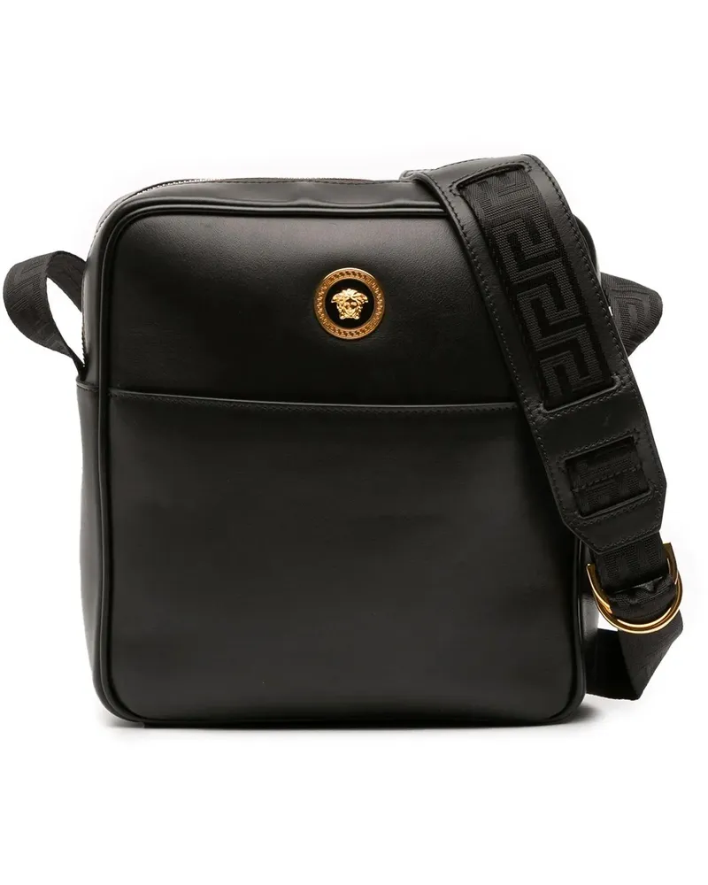 Versace Hobo Bags Leather Medusa Crossbody schwarz Schwarz