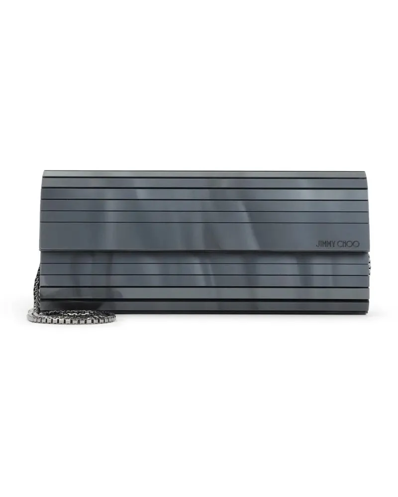 Jimmy Choo Clutches Metallic Pearl And Leather Clutch With Chain Strap gunmetal Gunmetal