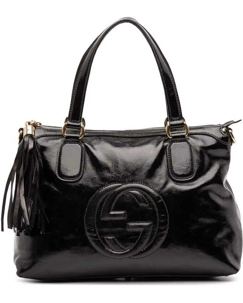 Gucci Hobo Bags Small Patent Soho Working Satchel schwarz Schwarz