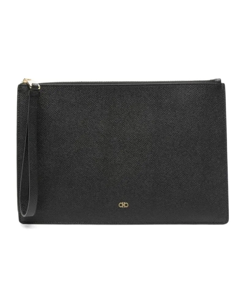 Ferragamo Crossbody Bags Black Gancini Clutch Bag Schwarz