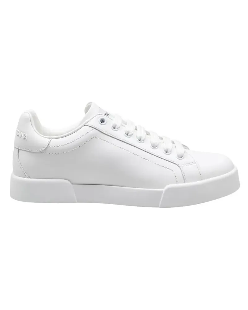 Dolce & Gabbana Low-Top Sneaker Portofino Sneakers In White Leather weiß Weiß
