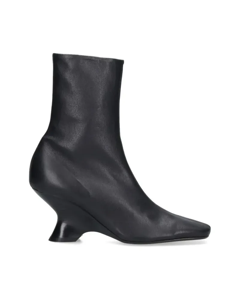 Dries van Noten Stiefel Pointed Toe Ankle Boots With Sculptural Heel schwarz Schwarz