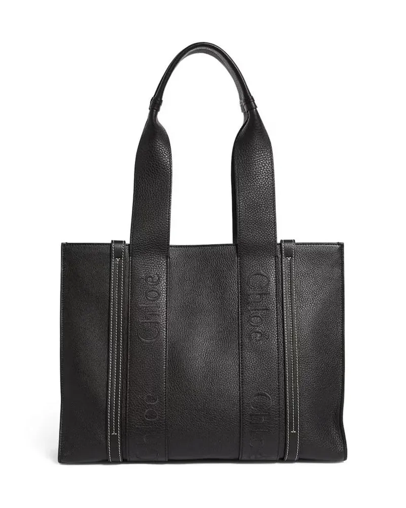 Chloé Shopper & Totes Chloe Woody Medium Leather Tote Bag schwarz Schwarz