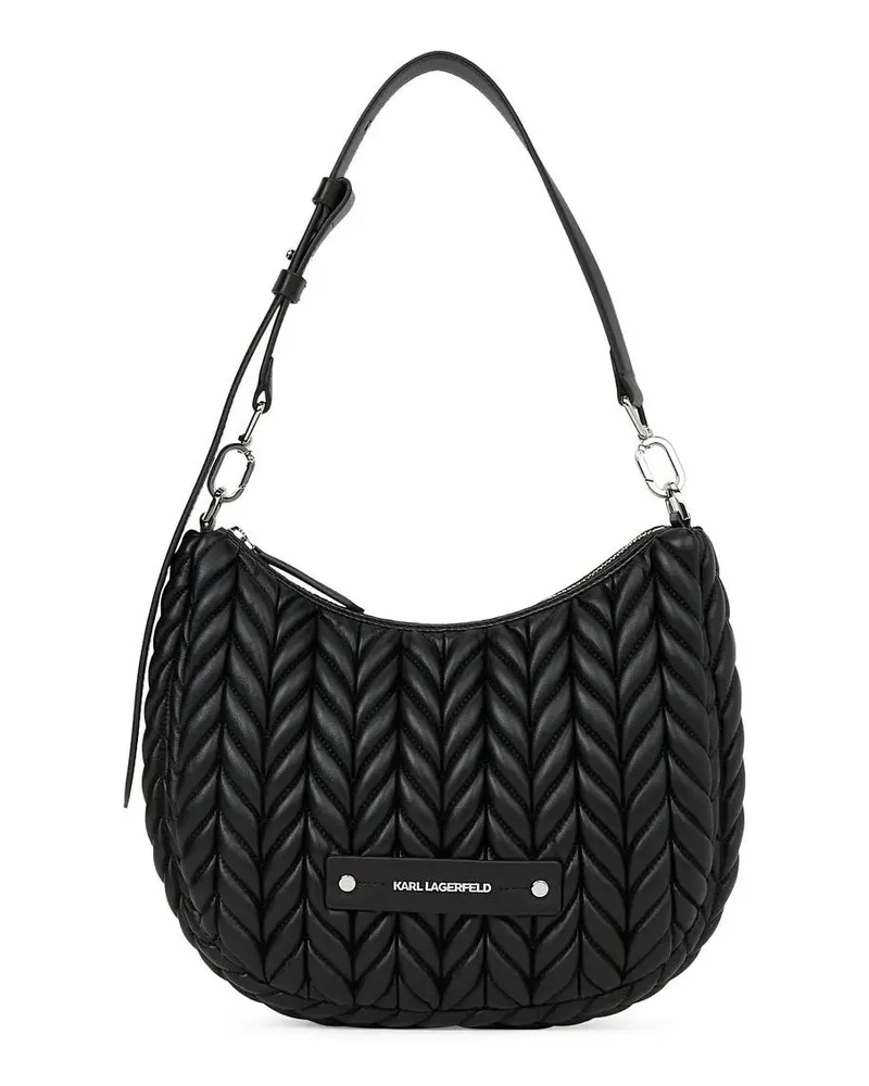 Karl Lagerfeld Hobo Bags K/Weave Kleine Hobo-Tasche schwarz Schwarz