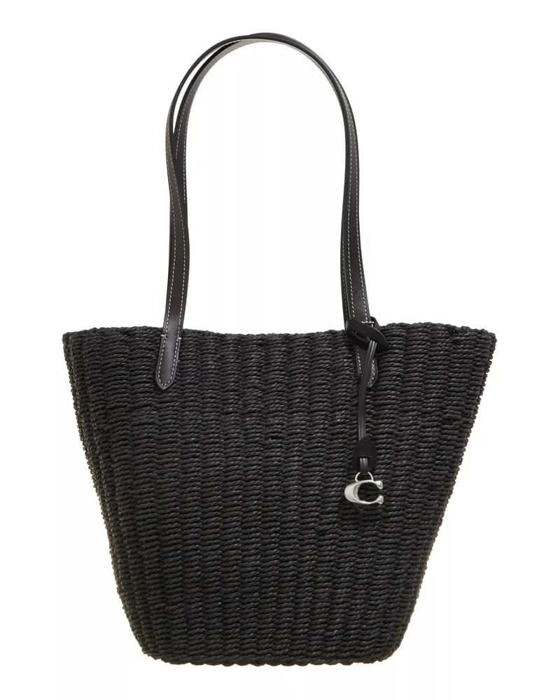 Coach Shopper Small Straw Tote Schwarz