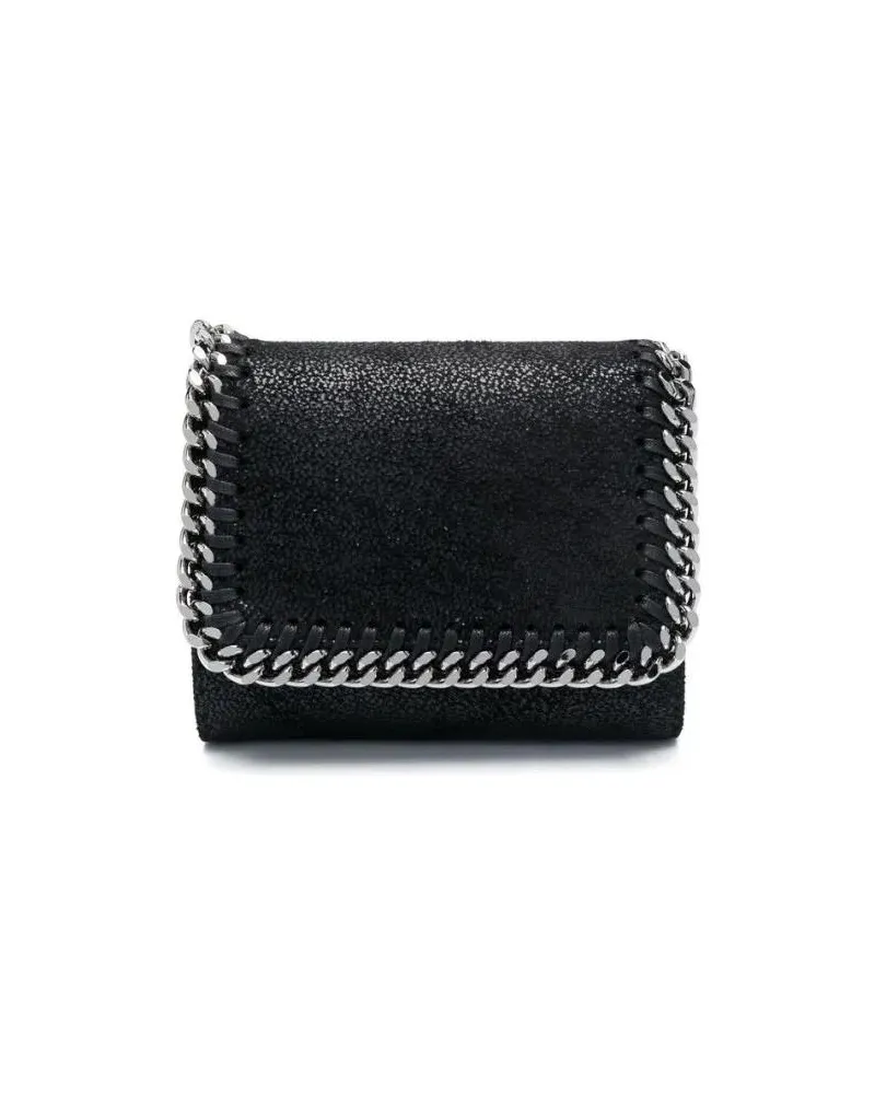 Stella McCartney Portemonnaie Textured Black Wallet schwarz Schwarz