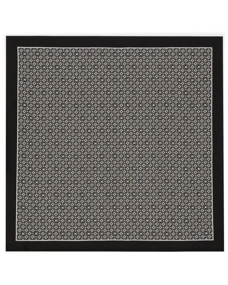 Dolce & Gabbana Tücher & Schals Square Scarf With All-Over Logo Print schwarz Schwarz