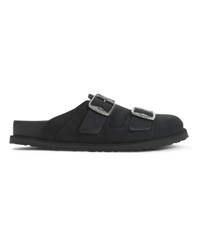 Birkenstock Loafer Black Suede And Cork Slippers schwarz Schwarz