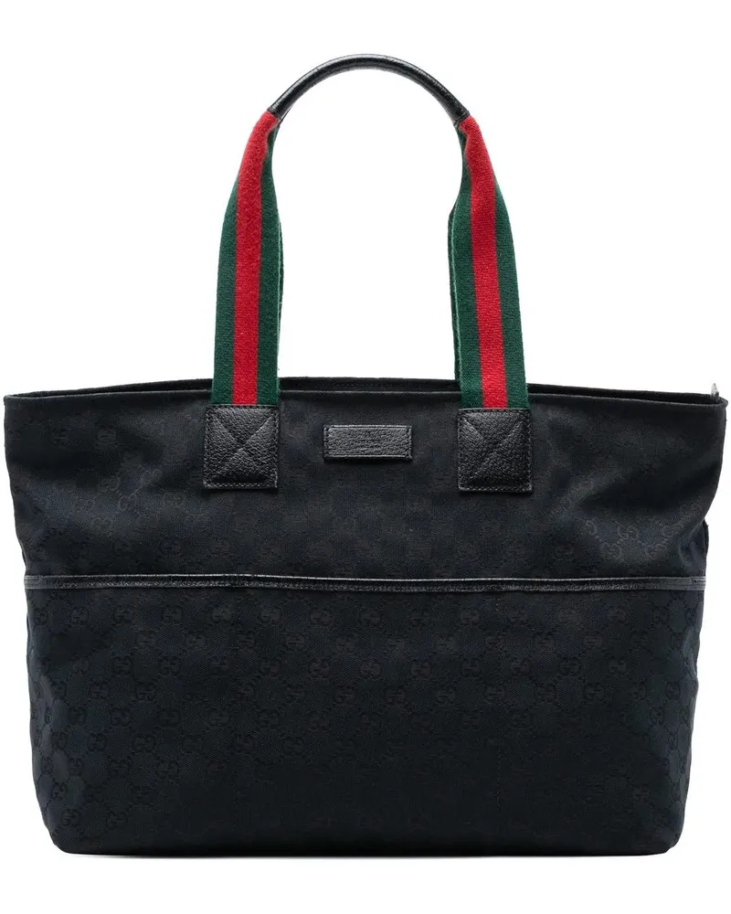 Gucci Shopper GG Canvas Web Tote schwarz Schwarz