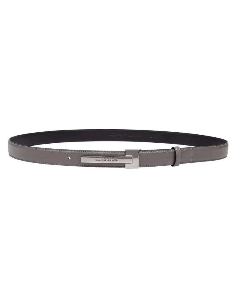 Dolce & Gabbana Gürtel Leather Belt With Logo Buckle grau Grau