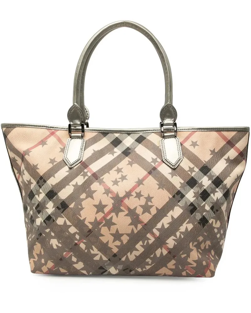 Burberry Shopper Large Supernova Check Coated Canvas Star Nickie To braun Braun