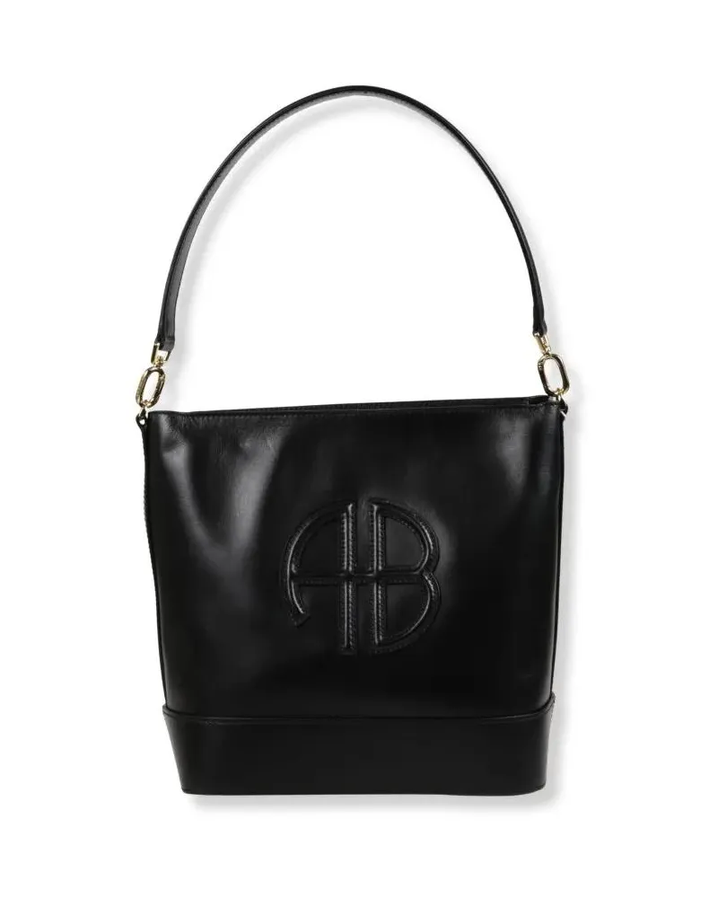 Anine Bing Beuteltaschen Structured Bucket Bag With Smooth Finish schwarz Schwarz
