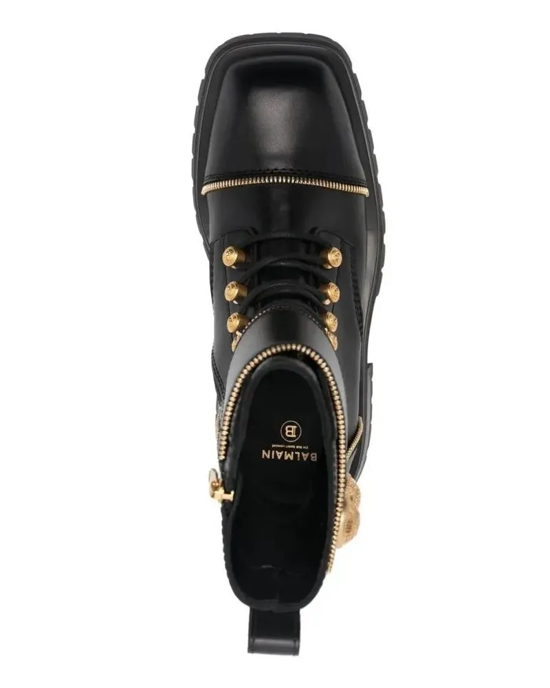 Balmain Stiefel Ranger Boot Army schwarz Schwarz