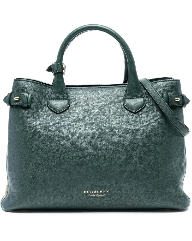 Burberry Hobo Bags Medium Leather and House Check Banner Satchel grün Grün