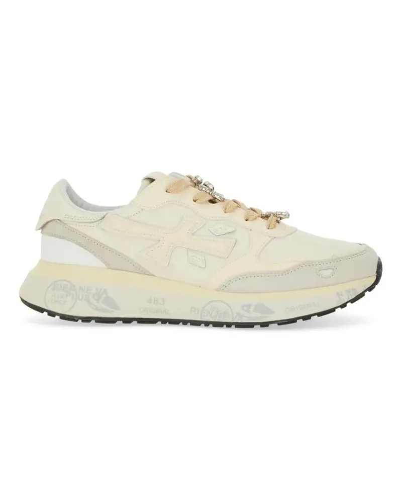 Premiata Low-Top Sneaker Light Beige Calf Leather Low-Top Sneakers With Met beige Beige