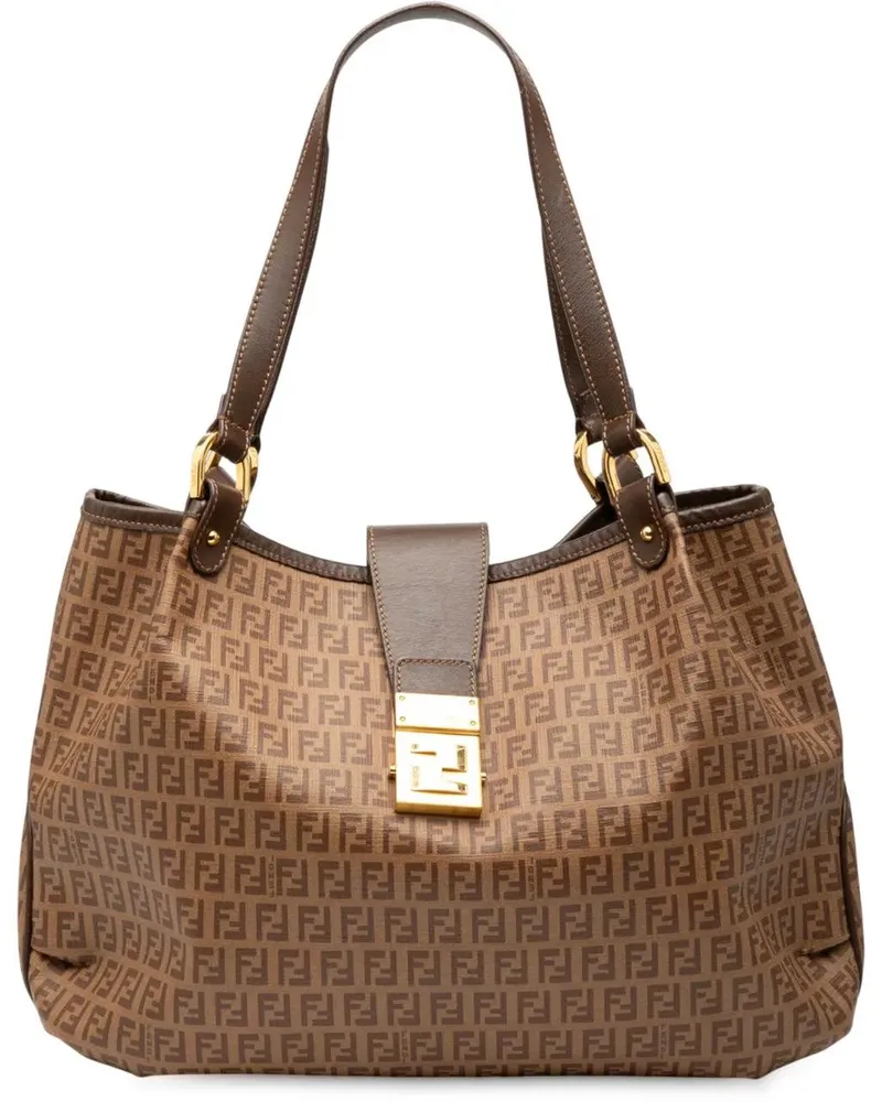 Fendi Shopper Zucchino Spalmati Chiusura Tote braun Braun