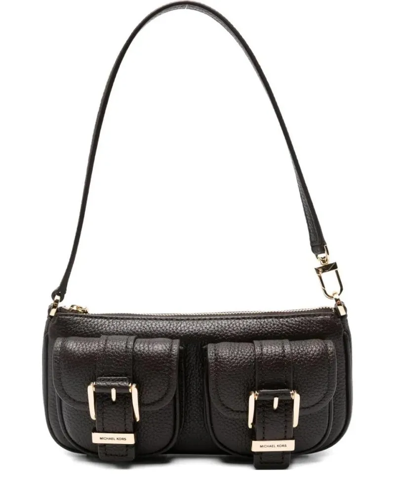 Michael Kors Hobo Bags Textured Leather Shoulder Bag schwarz Schwarz