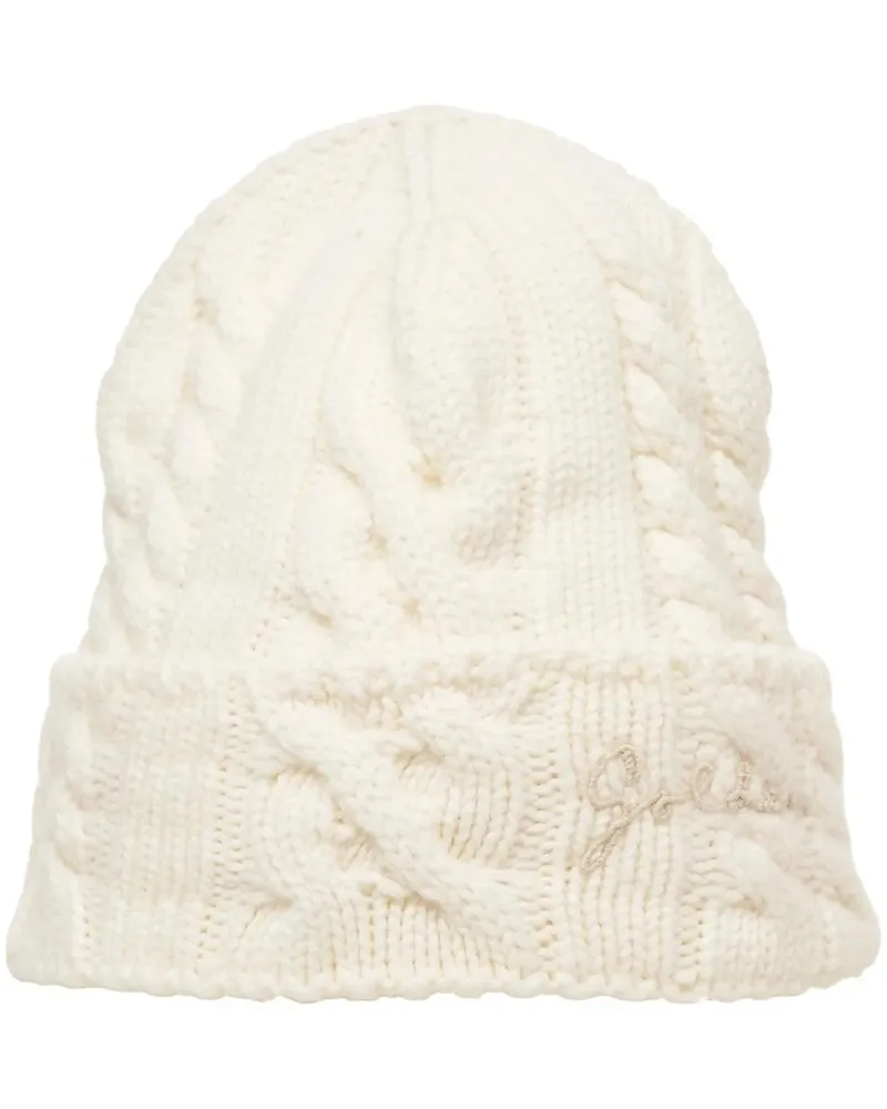 Golden Goose Caps & Mützen Beanie with cable knit pattern 'Dee' weiß Weiß