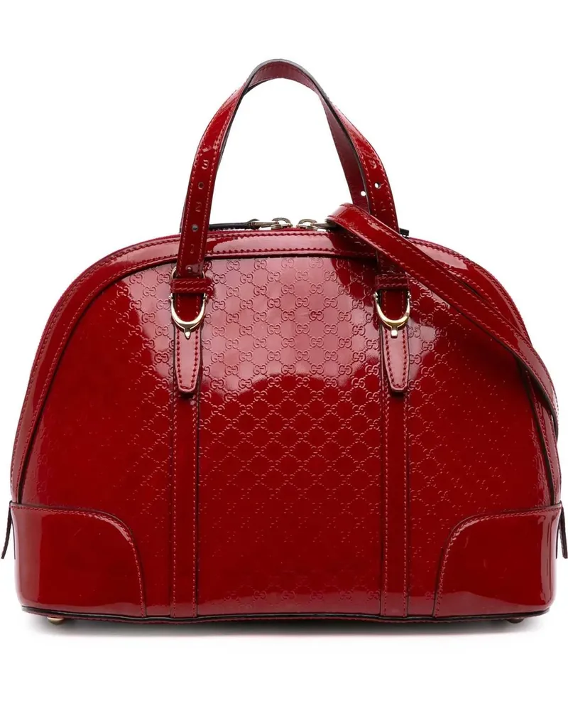 Gucci Hobo Bags Medium Microssima Patent Nice Dome Satchel rot Rot