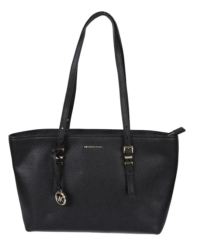 Michael Kors Shopper & Totes Quinn Hammered Black Leather Shoulder Bag schwarz Schwarz