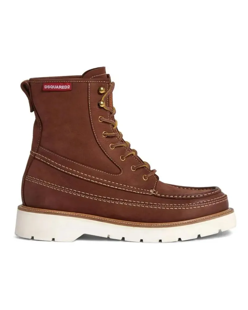 Dsquared2 Stiefel Raised-Seam Leather Boots braun Braun