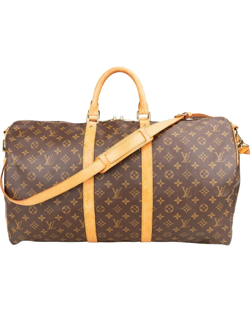 Louis Vuitton Crossbody Bags  Canvas Monogram Keepall 55 Bandoulie braun Braun