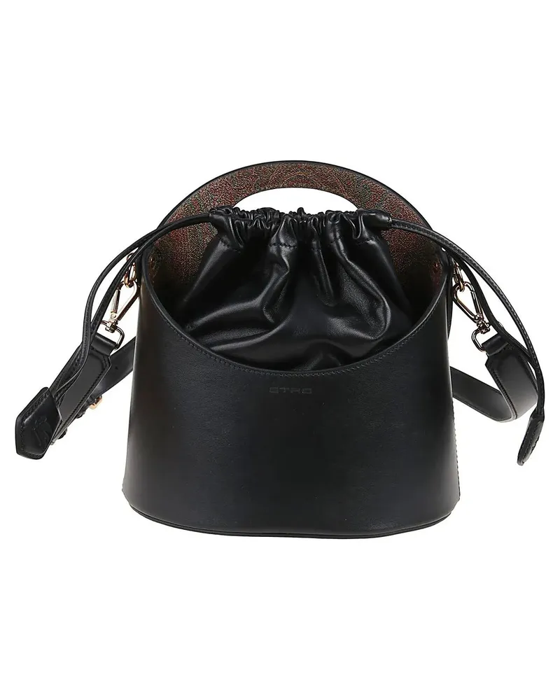 Etro Crossbody Bags Medium Saturno Bucket Bag Black schwarz Schwarz