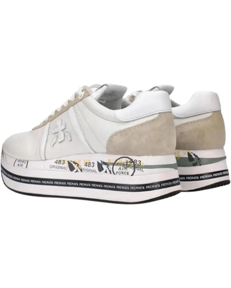 Premiata Low-Top Sneaker Sneakers Bianco Beige beige Beige