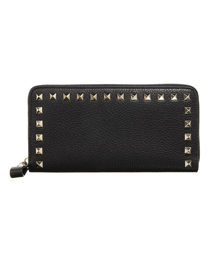 Valentino Garavani Portemonnaie Rockstud Zip Around Wallet Schwarz