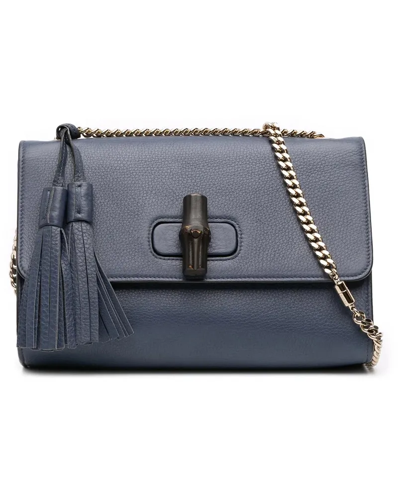 Gucci Hobo Bags Medium Leather Miss Bamboo Crossbody blau Blau