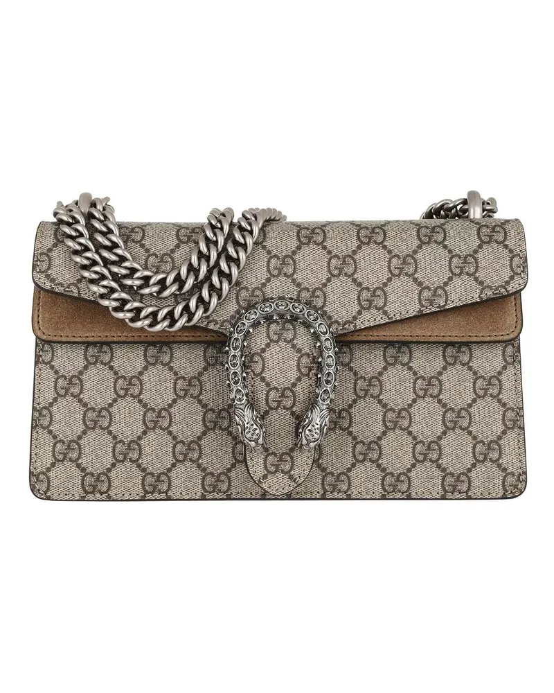 Gucci Crossbody Bags Dionysus Small Shoulder Bag GG Supreme Braun