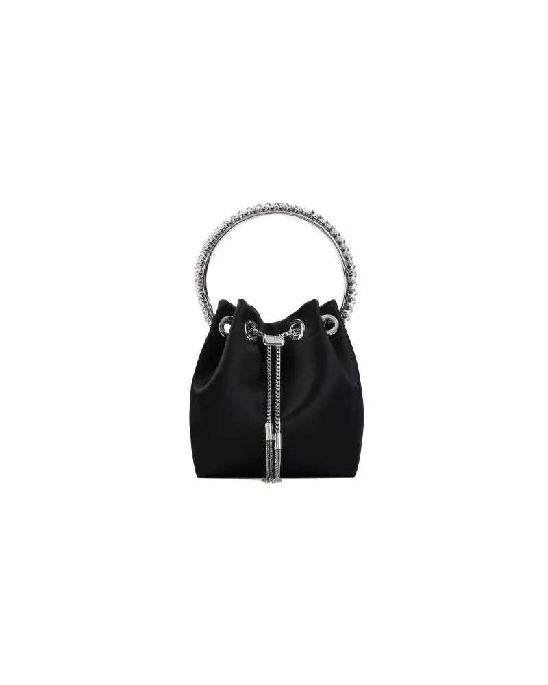 Jimmy Choo Crossbody Bags Black Satin Bon Bon Handbag schwarz Schwarz