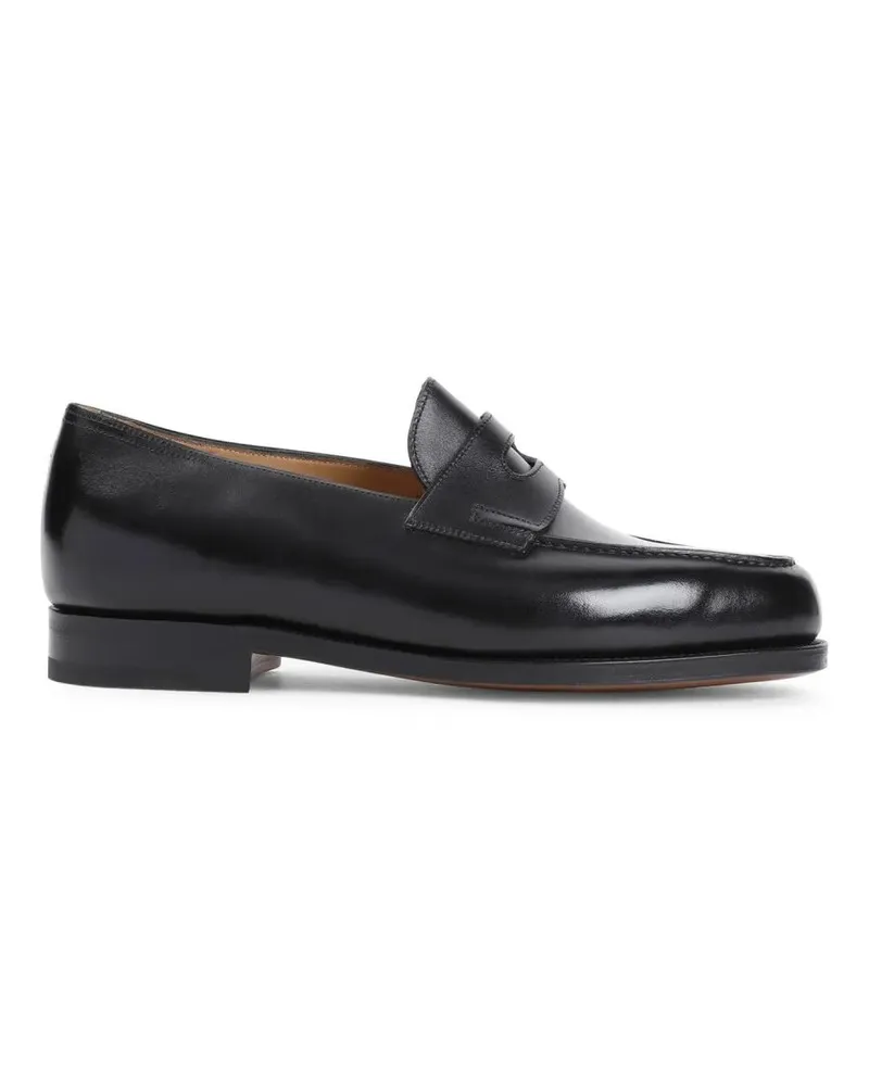 John Lobb Loafer Black Leather Loafers schwarz Schwarz