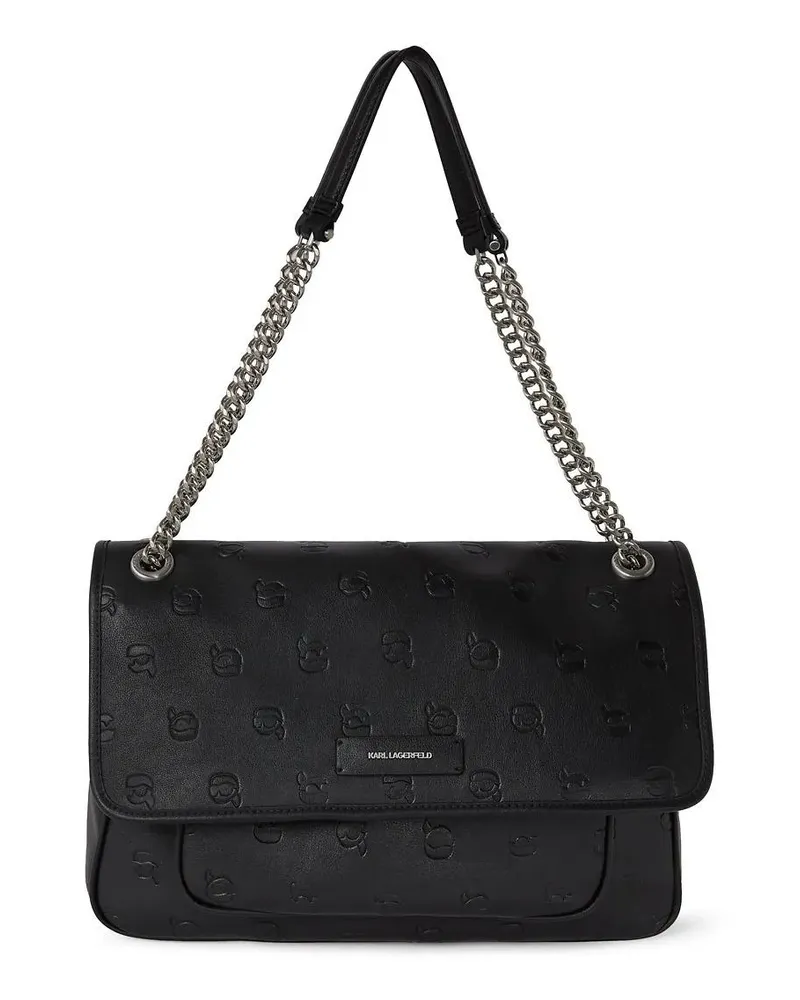Karl Lagerfeld Hobo Bags IKON MONOGRAM GROSSE SCHULTERTASCHE schwarz Schwarz
