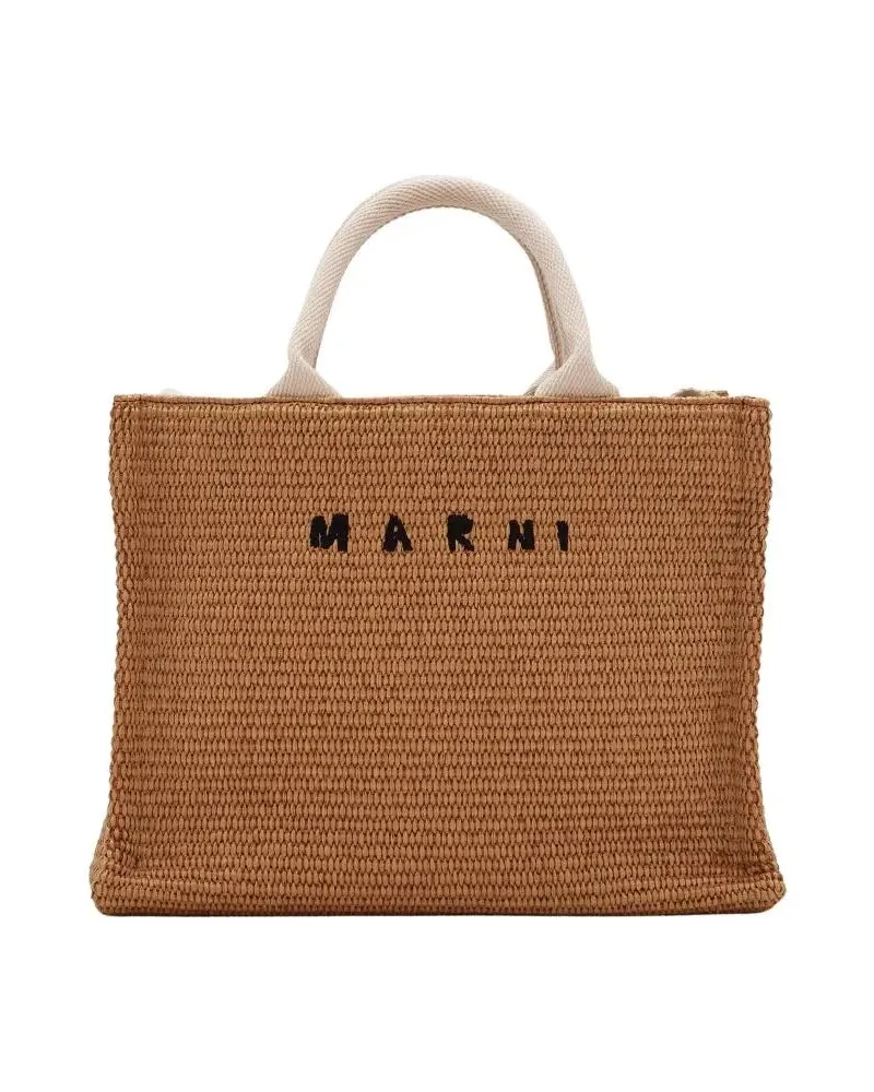 Marni Shopper & Totes Beige Structured Woven Bag braun Braun