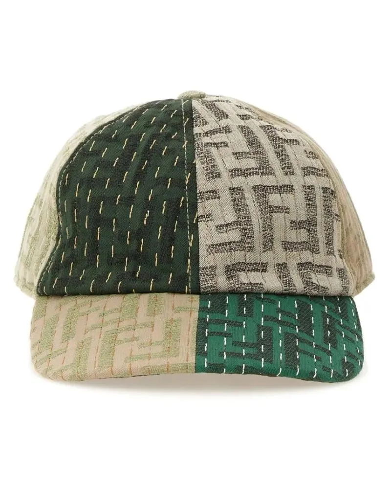 Fendi Caps & Mützen Patchwork Design Baseball Hat With Logo bunt Bunt