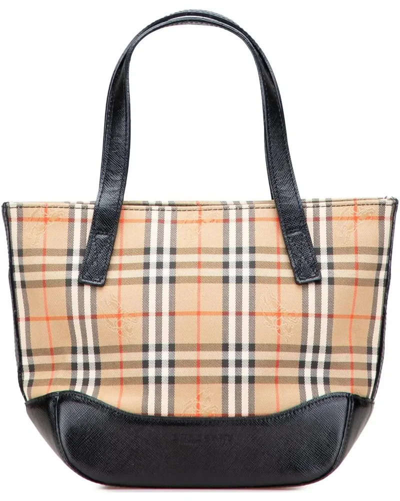 Burberry Crossbody Bags Haymarket Check Canvas Handbag braun Braun