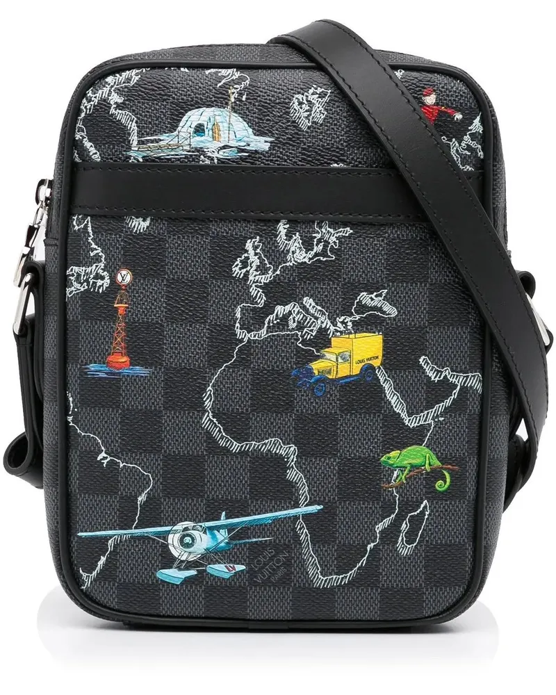 Louis Vuitton Hobo Bags 2019 Damier Graphite Renaissance Map Danube Slim P schwarz Schwarz