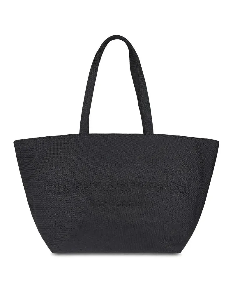 Alexander Wang Shopper & Totes Structured Black Tote Bag With Subtle Embossed Log schwarz Schwarz