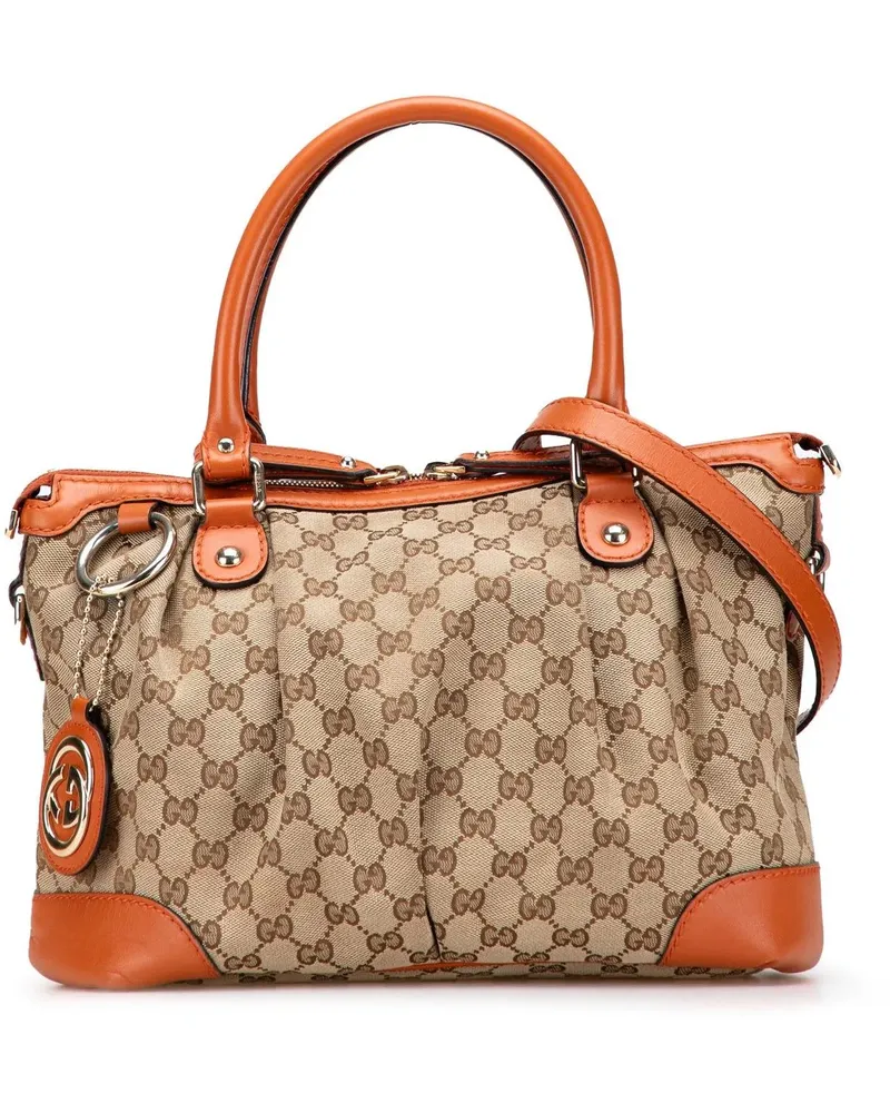 Gucci Hobo Bags GG Canvas Sukey Satchel braun Braun